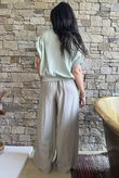 Basso Button Drape Cap Sleeve Shirt Soft Sage